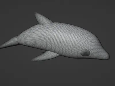 Inflatable dolphin blue 3D model