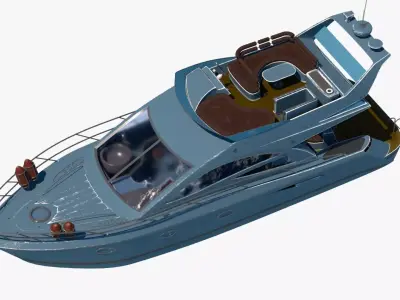 4k Common Sealine Yacht Low-poly 3D model