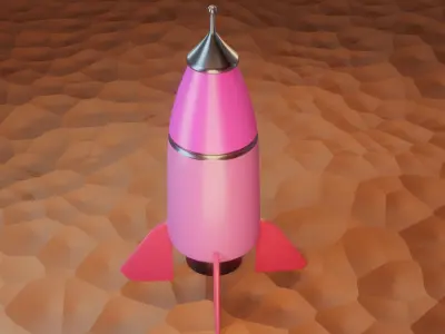 Low Polly 3D Rocket Low-poly 3D model
