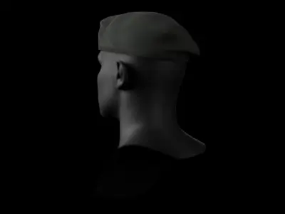 Australian Army RAR Beret Game Ready Low Poly Low-poly 3D model