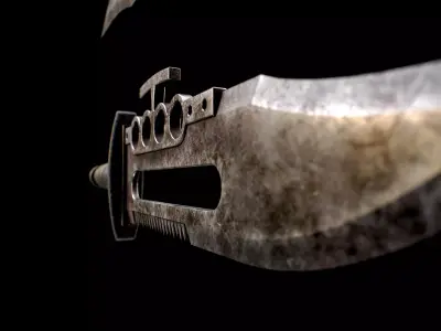 Knuckle Assault Knife Low-poly 3D model
