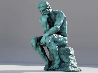 The Thinker Rodin Low-poly 3D model