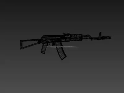 aks47 Low-poly 3D model