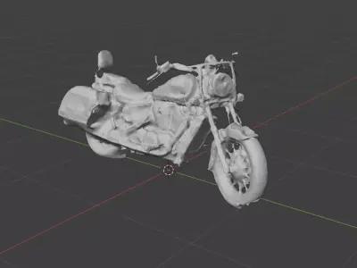 Vintage Motorcycle Teal and White Cream Classic Two Tone Low-poly 3D model