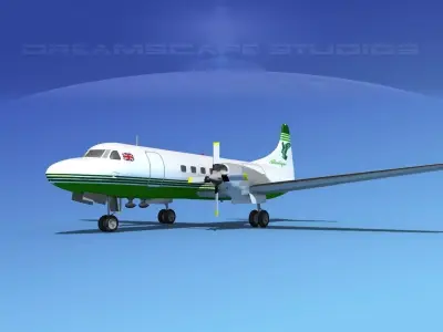 Convair CV-580 Air Atlantic 3D model