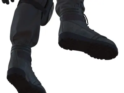 SWAT Man Afro American Rigged 3D model