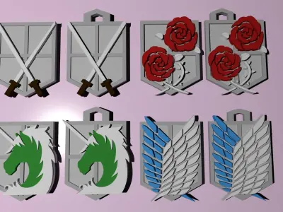 Shingeki no Kyojin Emblems 3d printable 3D print model