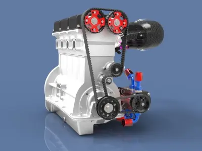Race engine Super 2000 Rally 3D model