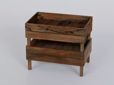Wooden Fruit Basket - Game Ready Free 3D model