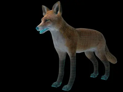 Fox red 3D model Low-poly 3D model