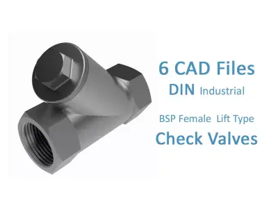 Lift Type Check Valves - BSP Threaded Ends - 3D model