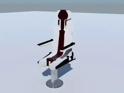 Aircraft Airplane Pilot Seat Chair V1 Low-poly 3D model