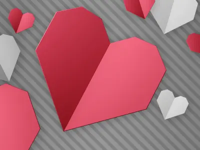 HEART ARRAY PIECES Free low-poly 3D model