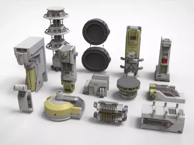 sci-fi Architecture kitbash 48 3D model