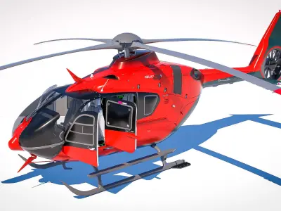 3D Model of Airbus Helicopter H135 With Cockpit and Interior 3D model