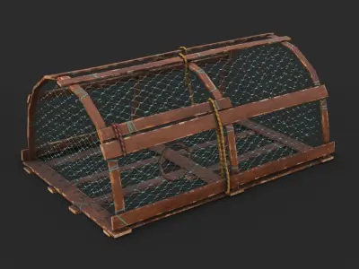 Crab Trap 02 Low-poly 3D model