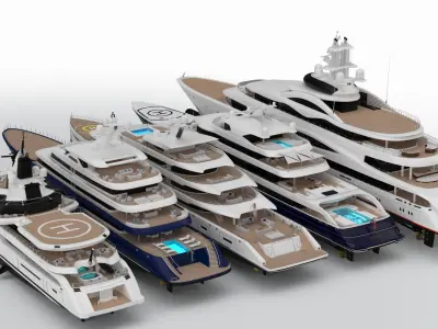 Collection Yacht Bay Five 3D model