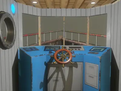 Fisher boat Low-poly 3D model