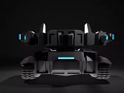 Sci-fi tank Low-poly 3D model