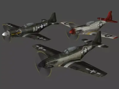 North american P-51 Mustang 3D FBX Model 3D model