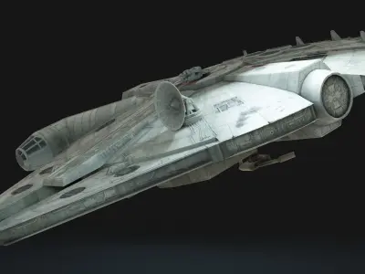 Millennium Falcon Animation-Ready Starship Low-poly 3D model