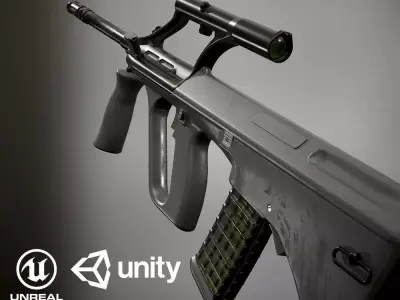 Steyr Aug PBR Low-poly 3D model