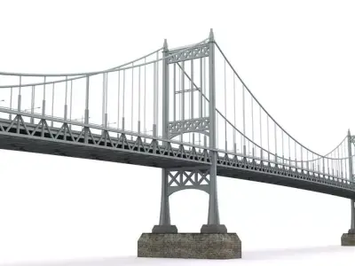 Triborough bridge Low-poly 3D model