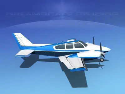 Beechcraft B55 Baron V01 3D model