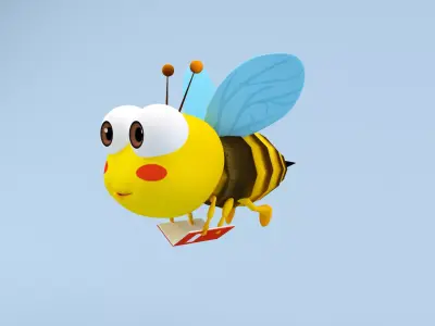 Bee Cartoon 3D model lowpoly 3D model