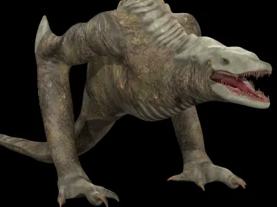 Skullcrawler Rigged - Giant reptile Low-poly 3D model