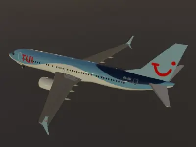 TUI Boeing 737-800 split scimitar low poly 3d model 3D model