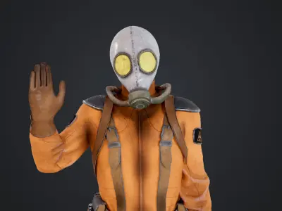 Radioactive Soldier Low-poly 3D model