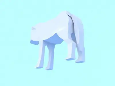 Low poly wolf origami Free low-poly 3D model