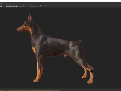 Dobermann Dog Low-poly 3D model