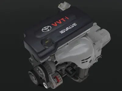 Toyota 2AZ-FE engine Low-poly 3D model