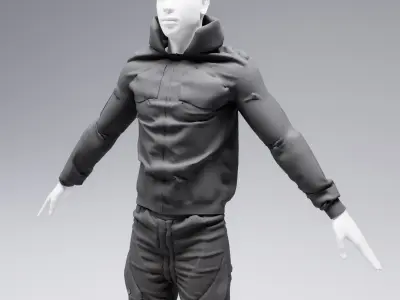 Cyberpunk jacket and pants 3D model