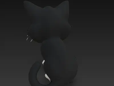 Cat Kitten Realistic 3D Model Basic - Low Poly Realistic  Low-poly 3D model