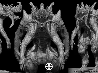  20 3D models of characters and creatures Low-poly 3D model