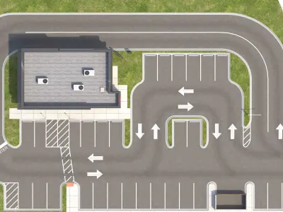 Retail-034 Panda Express With Site 3D model