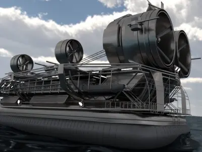 Big Hovercraft design High-Poly Free 3D model