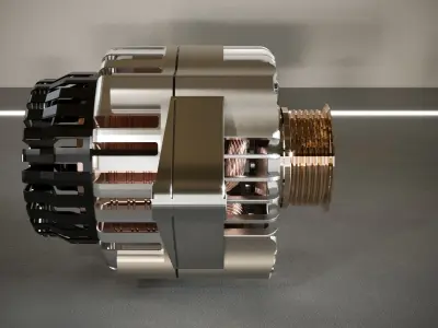 AutoGenerator car alternator on table Free 3D model