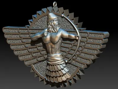 Summerian Warrior Pendant 3D print model