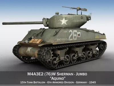 M4A3E2 - Sherman Jumbo - Aquino 3D model