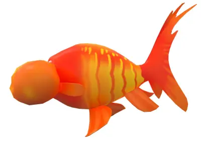 Bubble Eye fish animated   Low-poly 3D model
