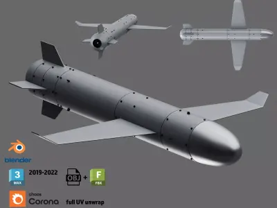 Palianytsia rocket drone missile 3D model