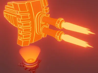 Sci-fi turret Low-poly 3D model