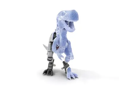 Robotic Dinosaur Model Pack with PBR Textures Low-poly 3D model
