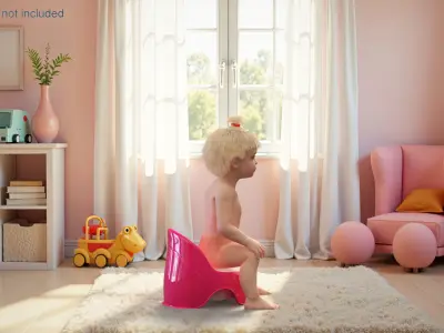 Toddler Girl on Potty 3D model