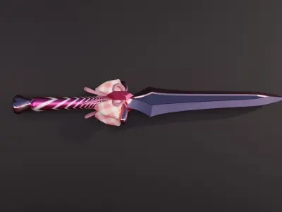 Pink Candy Dagger Free low-poly 3D model