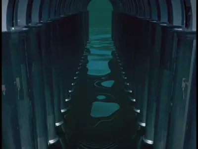 Infinity tunnel in water 3D model